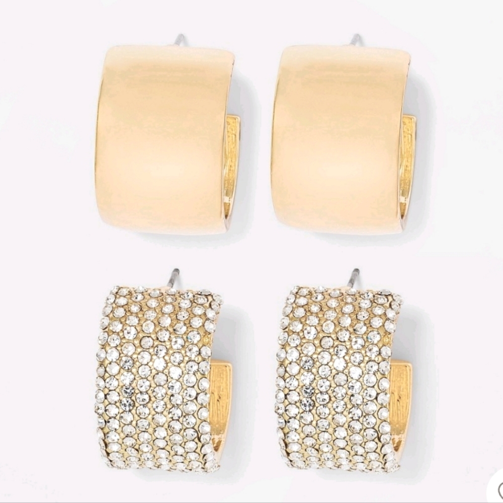 Baublebar Crystal Hoop Earring Set Gold Sugarfix BN